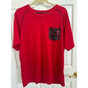 AND1 New England Patriots Red‎ Graphic T-Shirt Pocket Mens Large NFL EEUC